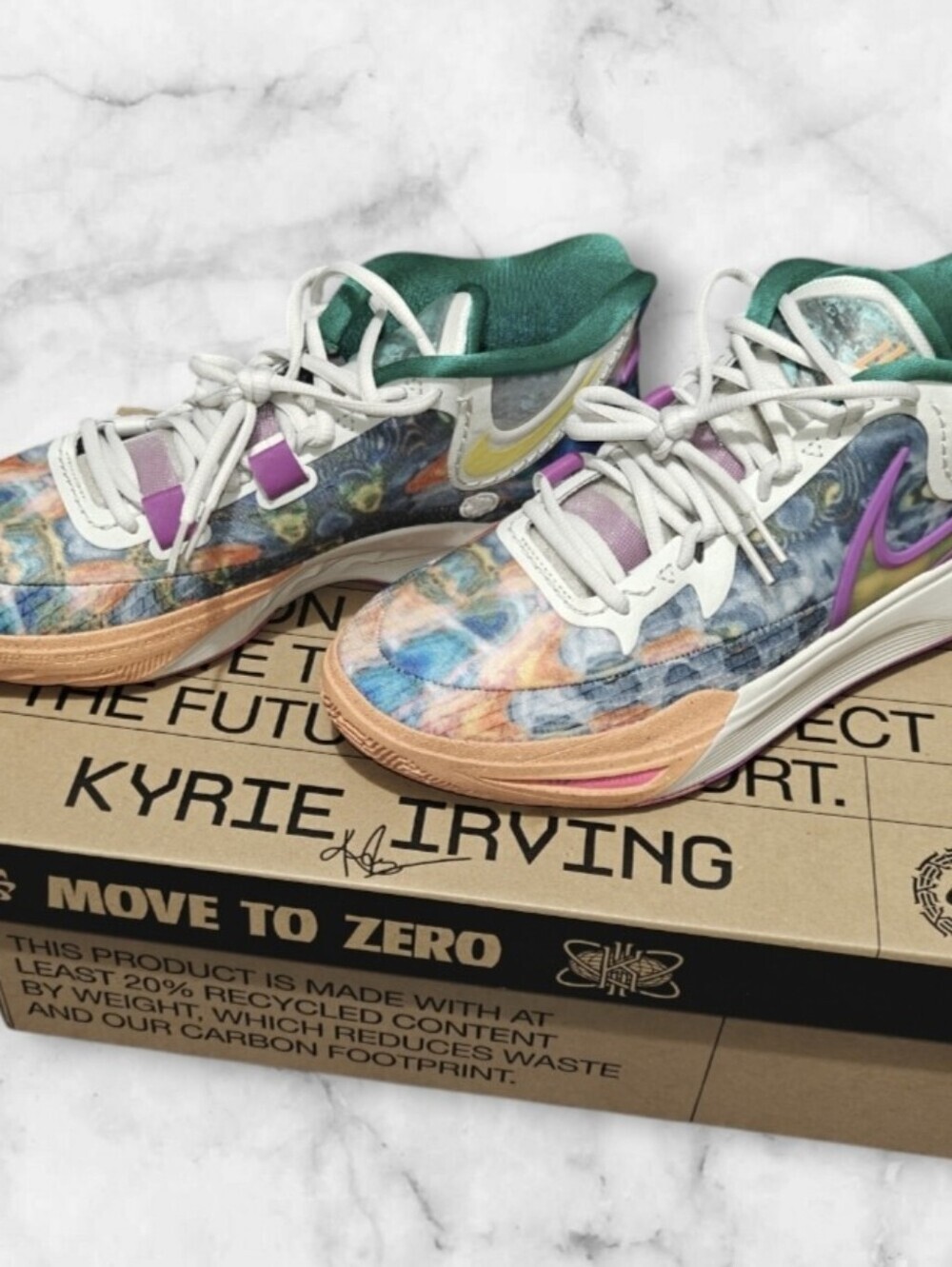 Sold Out Nike Men's 10.5 Kyrie 8 Heat Circle Of Life Light Bone/Yellow Strike - Picture 2 of 8